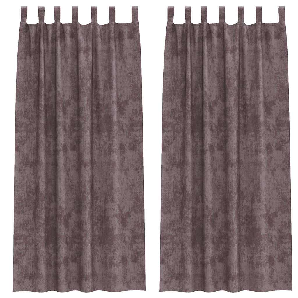 Sammetsgardiner 2 st Brun 260 x 140 cm Sammet