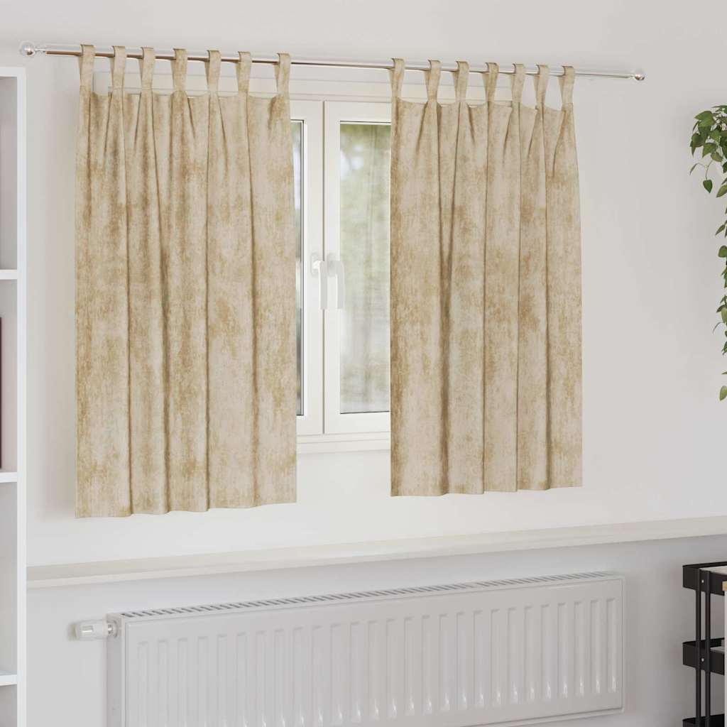 Sammetsgardiner 2 st Kräm 140 x 140 cm Sammet