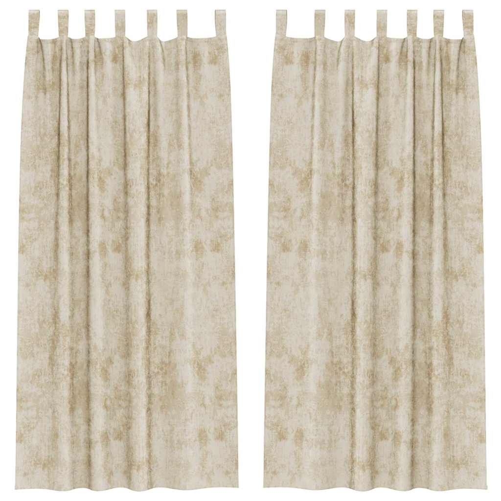 Sammetsgardiner 2 st Kräm 245 x 140 cm Sammet