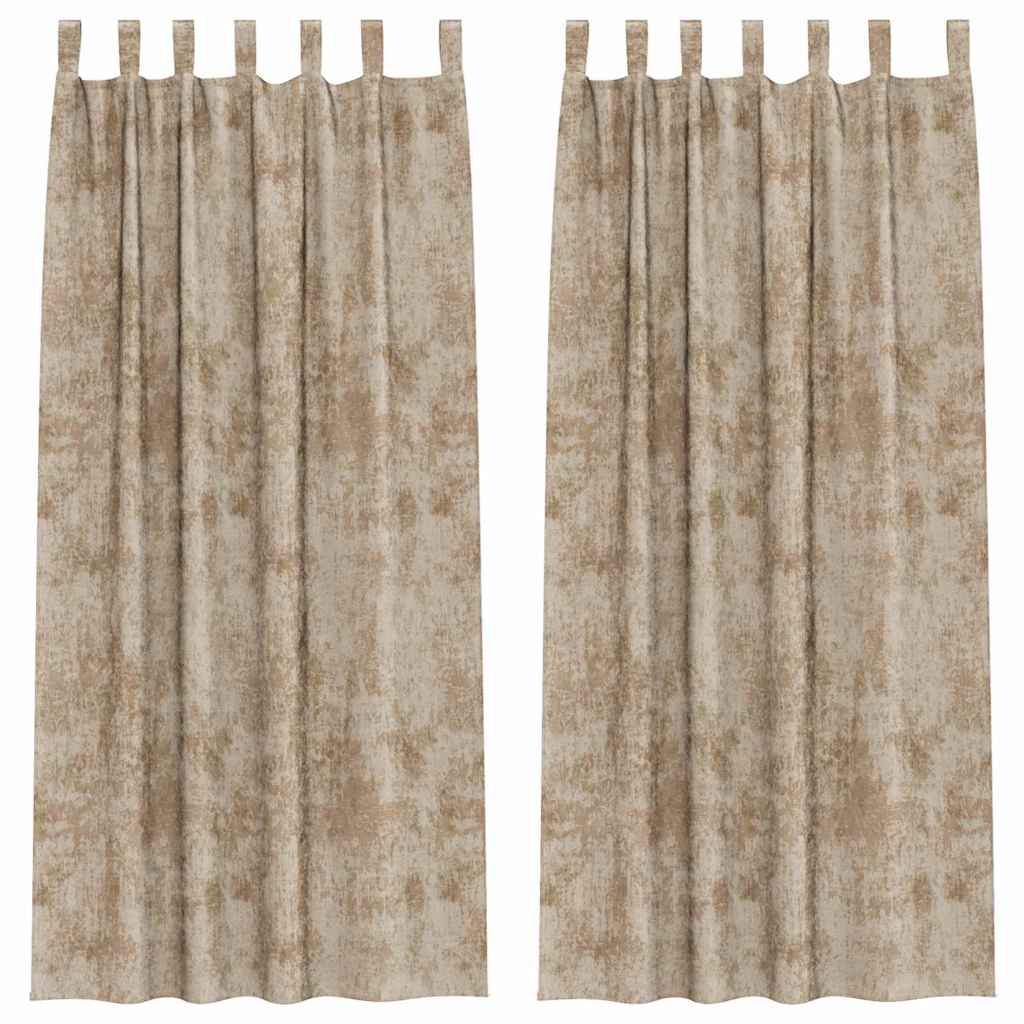 Sammetsgardiner 2 st champagne 245 x 140 cm Sammet