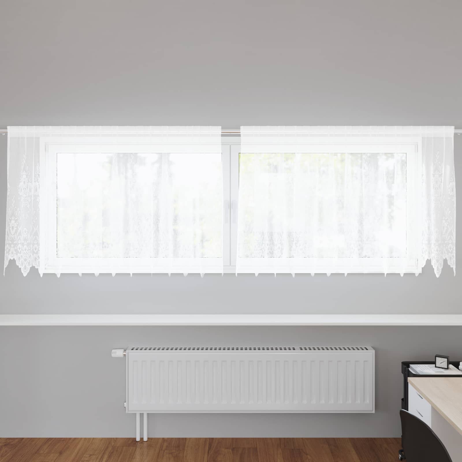 Spetsgardin Vit 120 x 300 cm Polyester