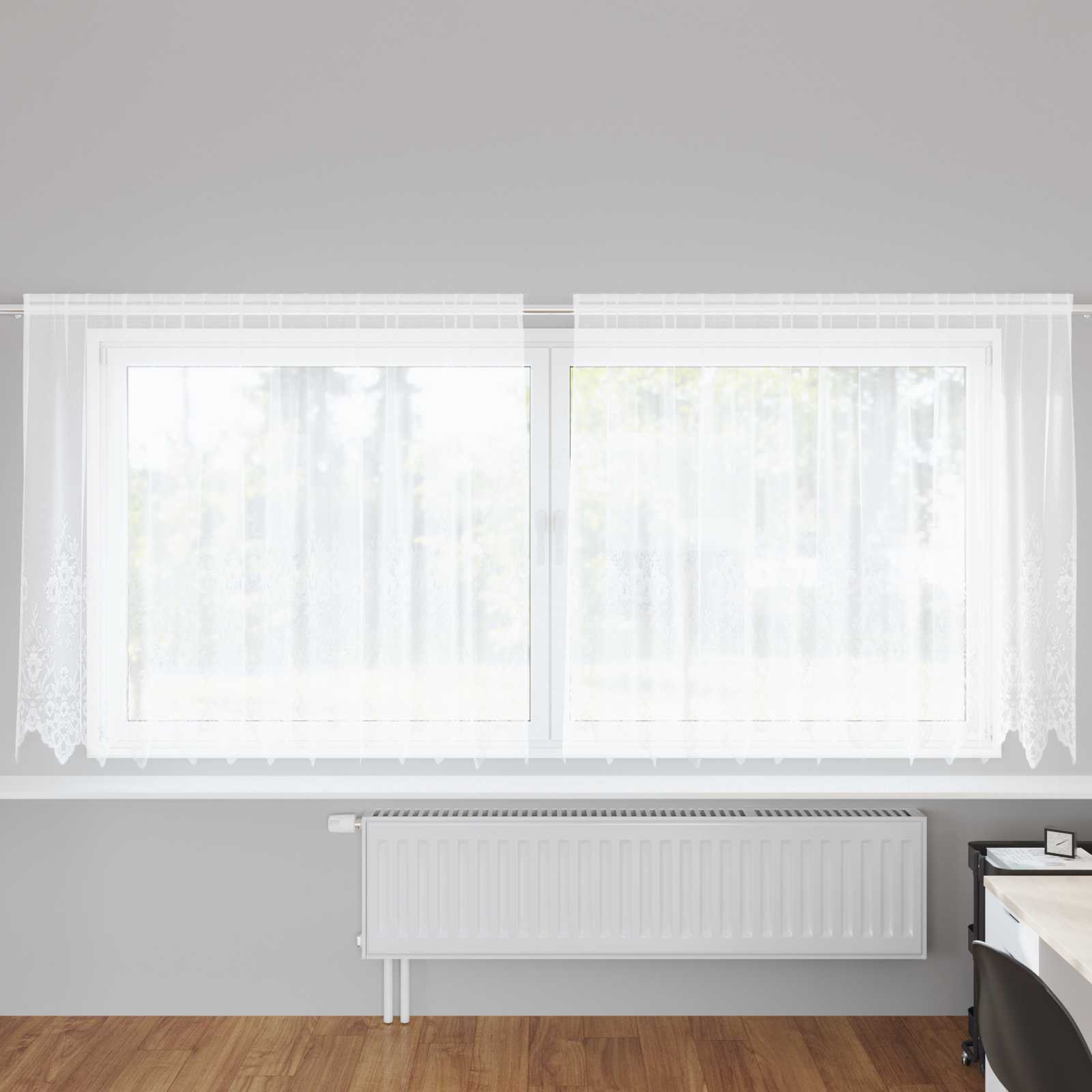 Spetsgardin Vit 180 x 300 cm Polyester
