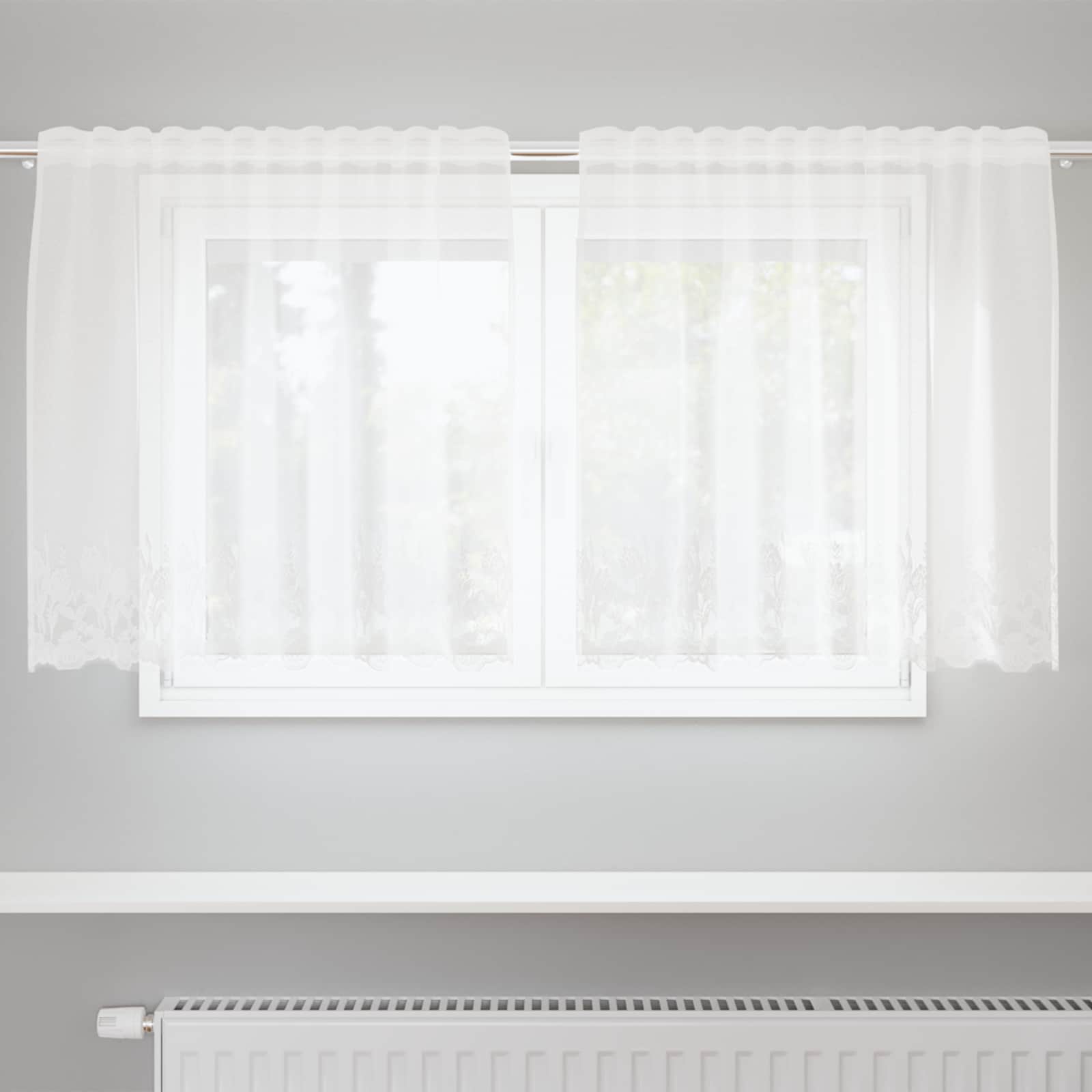 Spetsgardin Vit 100 x 150 cm Polyester
