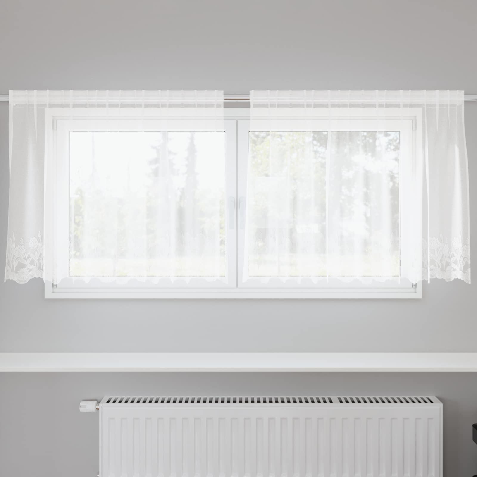 Spetsgardin Vit 100 x 200 cm Polyester