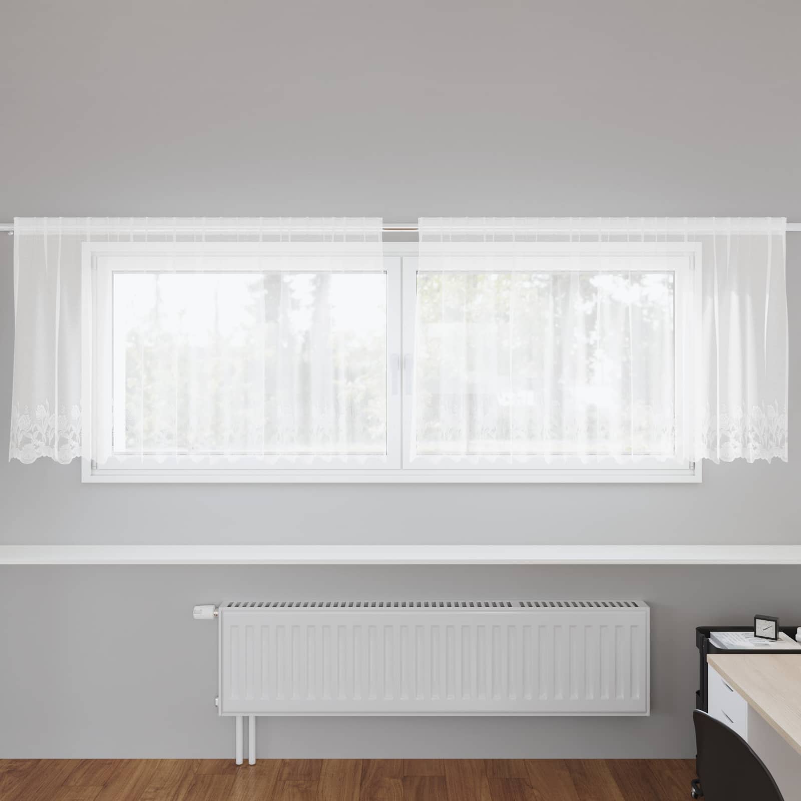 Spetsgardin Vit 120 x 300 cm Polyester