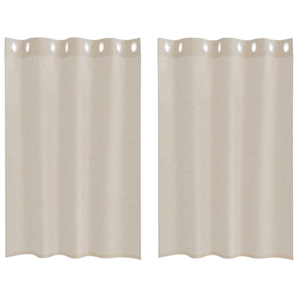 Voile Gardin 2 st Sand 140 x 140 cm Polyester