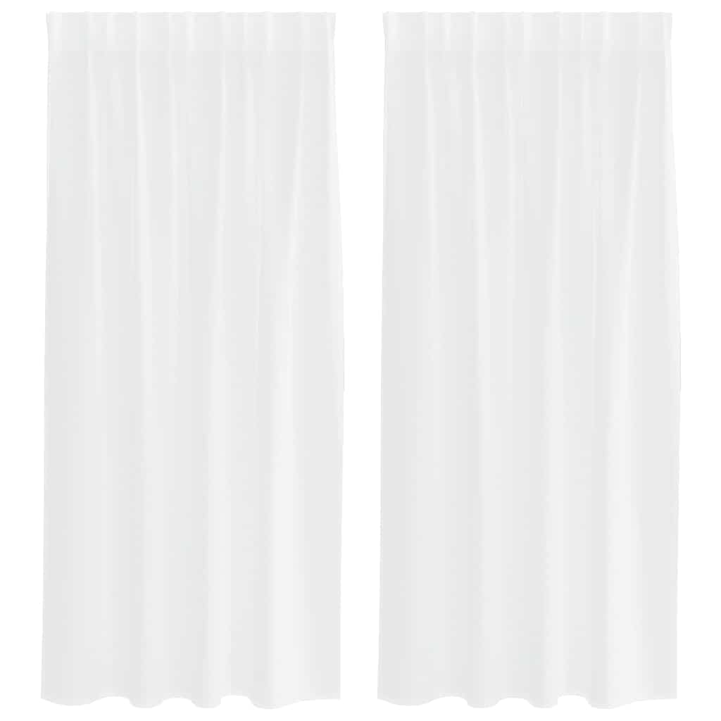 Voile Gardin 2 st Vit 175 x 140 cm Polyester