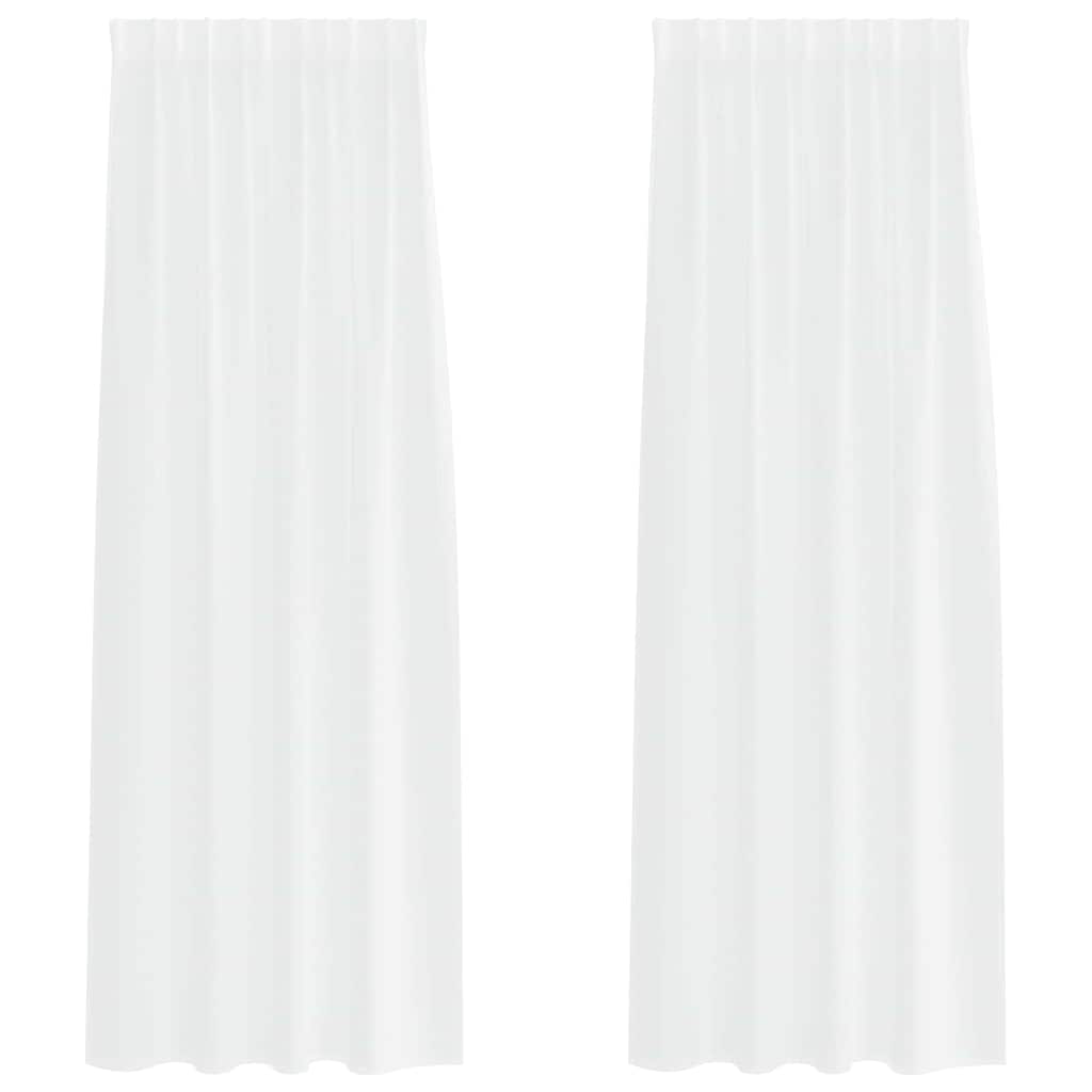Voile Gardin 2 st Vit 225 x 140 cm Polyester