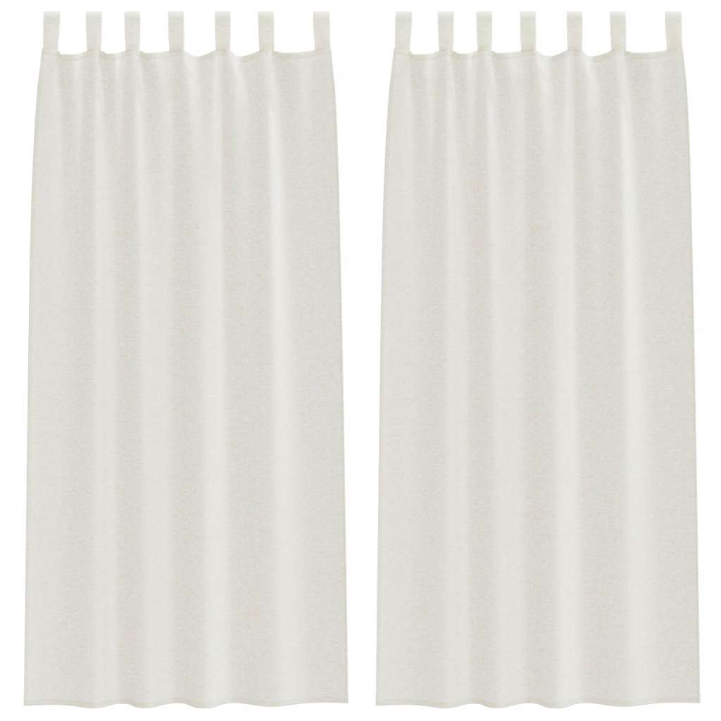 Voile Gardin 2 st Kräm 245 x 140 cm Polyester