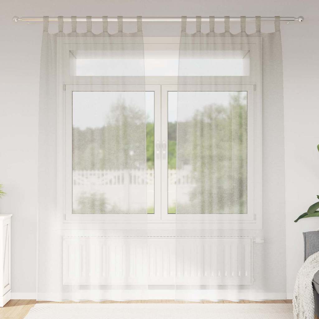 Voile Gardin 2 st Kräm 260 x 140 cm Polyester