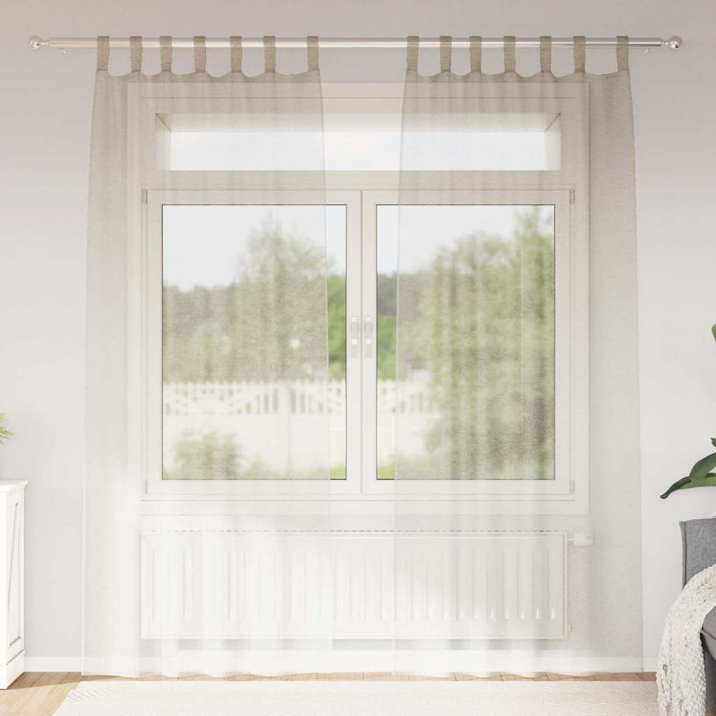 Voile Gardin 2 st Sand 260 x 140 cm Polyester