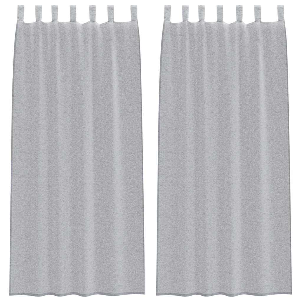 Voile Gardin 2 st Mörkgrå 260 x 140 cm Polyester