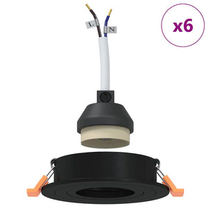 Spotlight 6 pcs Svart 9 x 9 x 2 cm Aluminium