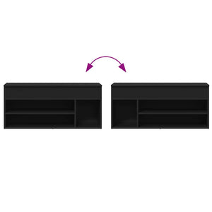 Skobänk svart 102x30,5x45 cm konstruerat trä