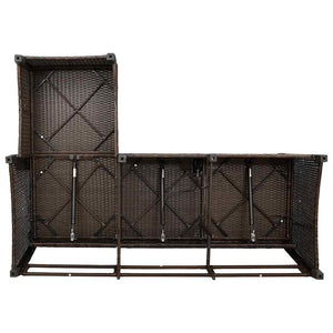 Trädgårdssoffgrupp 3 delar med dynor L-formad brun konstrotting