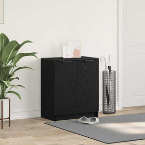 Skoskåp med hylla Svart Ek 59 x 35 x 70 cm Konstruerat trä