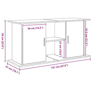 Akvariebänk svart ek 121x41x58 cm konstruerat trä
