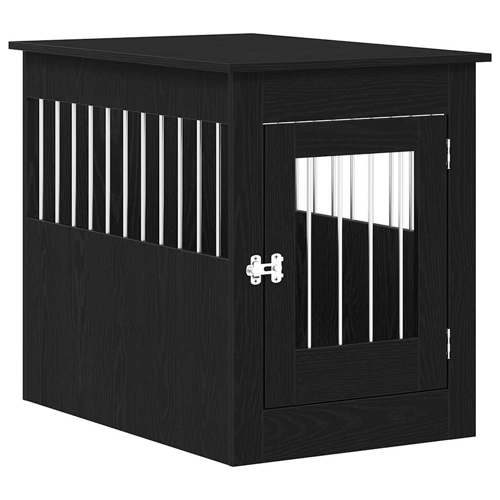 Hundbursmöbler svart ek 55x80x68 cm konstruerat trä