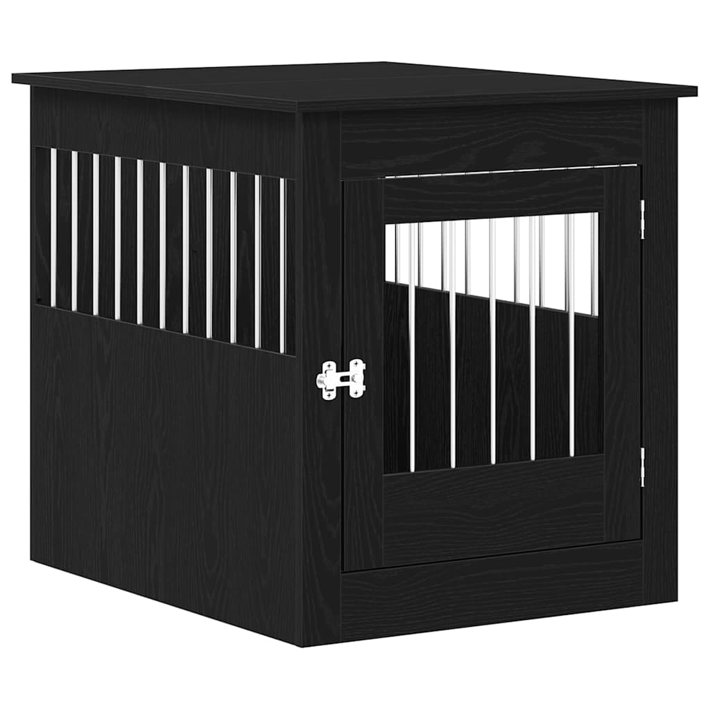 Hundbursmöbler svart ek 64,5x80x71 cm konstruerat trä