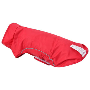 Regnrock för hundar med reflekterande remsor polyester röd XXS