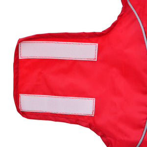 Regnrock för hundar med reflekterande remsor polyester röd xs