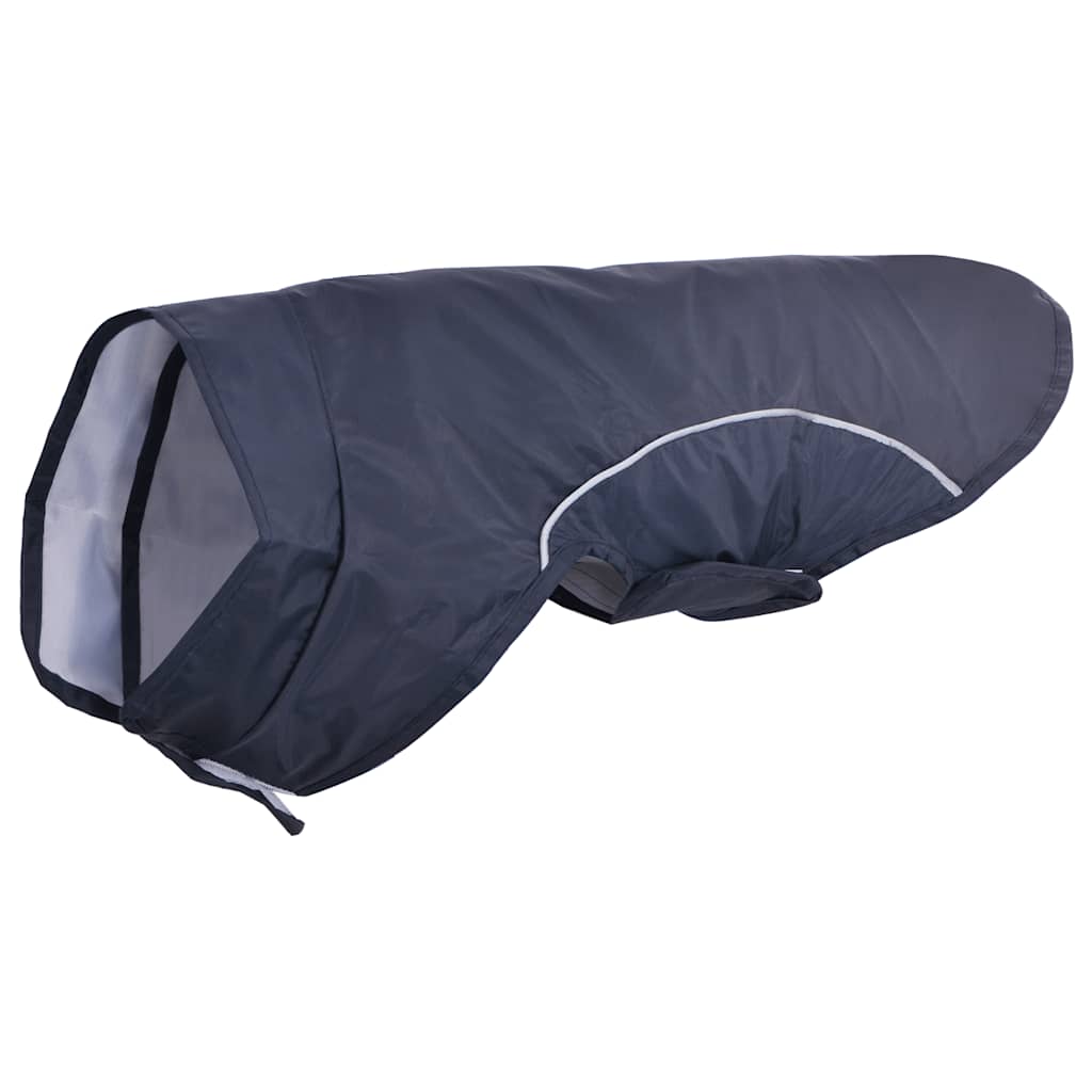Regnrock för hundar med reflekterande remsor polyester marinblå