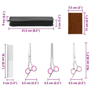 Saxset för hundtrimning 4 delar i rostfritt stål