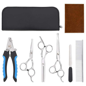 Saxset för hundtrimning 6 delar i rostfritt stål