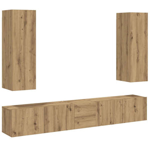 Väggmonterade TV-skåp 5 st ek konstruerat trä
