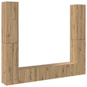 Väggmonterade TV-skåp 6 st ek konstruerat trä