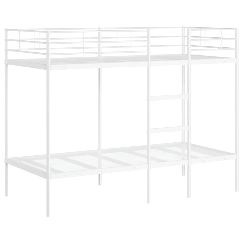 Våningssäng utan madrass vit 100x190 cm stål