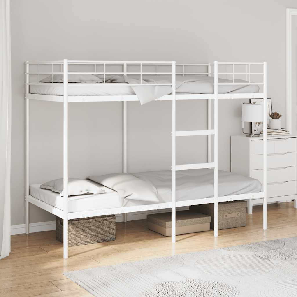 Våningssäng utan madrass vit 100x190 cm stål