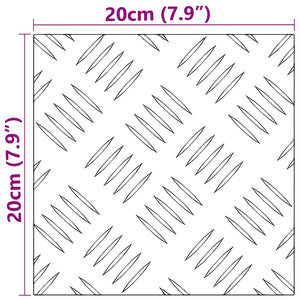 Trappsteg Fyrkantig 4 pcs Silver 20 x 20 cm Aluminium