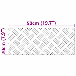 Trappsteg Rektangulär 4 pcs Silver 50 x 20 cm Aluminium