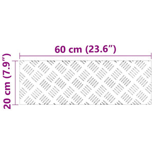 Trappsteg Rektangulär 4 pcs Silver 60 x 20 cm Aluminium