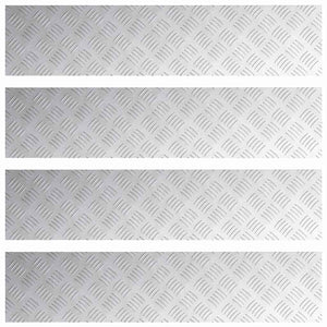 Trappsteg Rektangulär 4 pcs Silver 90 x 20 cm Aluminium