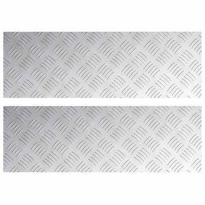 Trappsteg Rektangulär 2 pcs Silver 75 x 25 cm Aluminium