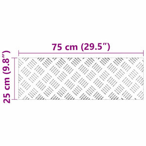 Trappsteg Rektangulär 2 pcs Silver 75 x 25 cm Aluminium