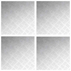 Trappsteg Fyrkantig 4 pcs Silver 50 x 50 cm Aluminium