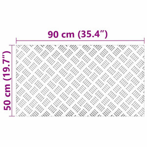 Trappsteg Rektangulär 4 pcs Silver 90 x 50 cm Aluminium