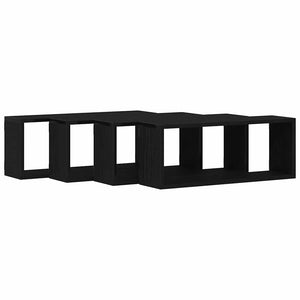 Vägghyllor 4 pcs Svart ek 60 x 15 x 23 cm Konstruerat trä