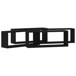 Vägghyllor 4 pcs Svart ek 60 x 15 x 23 cm Konstruerat trä