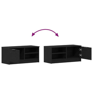 TV-skåp 2 pcs Svart Ek 80 x 35 x 36,5 cm Konstruerat trä