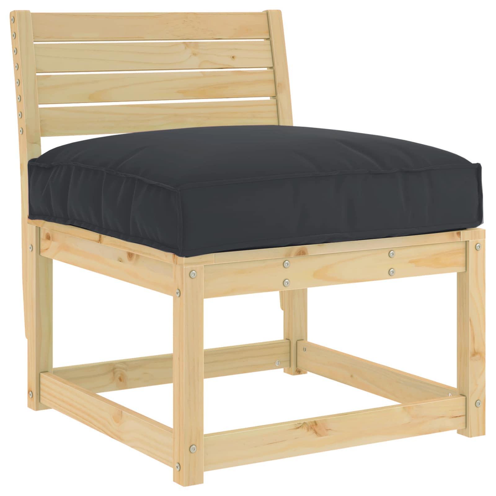 Kudde Oxford Tyg Svart 70 x 70 x 12 cm