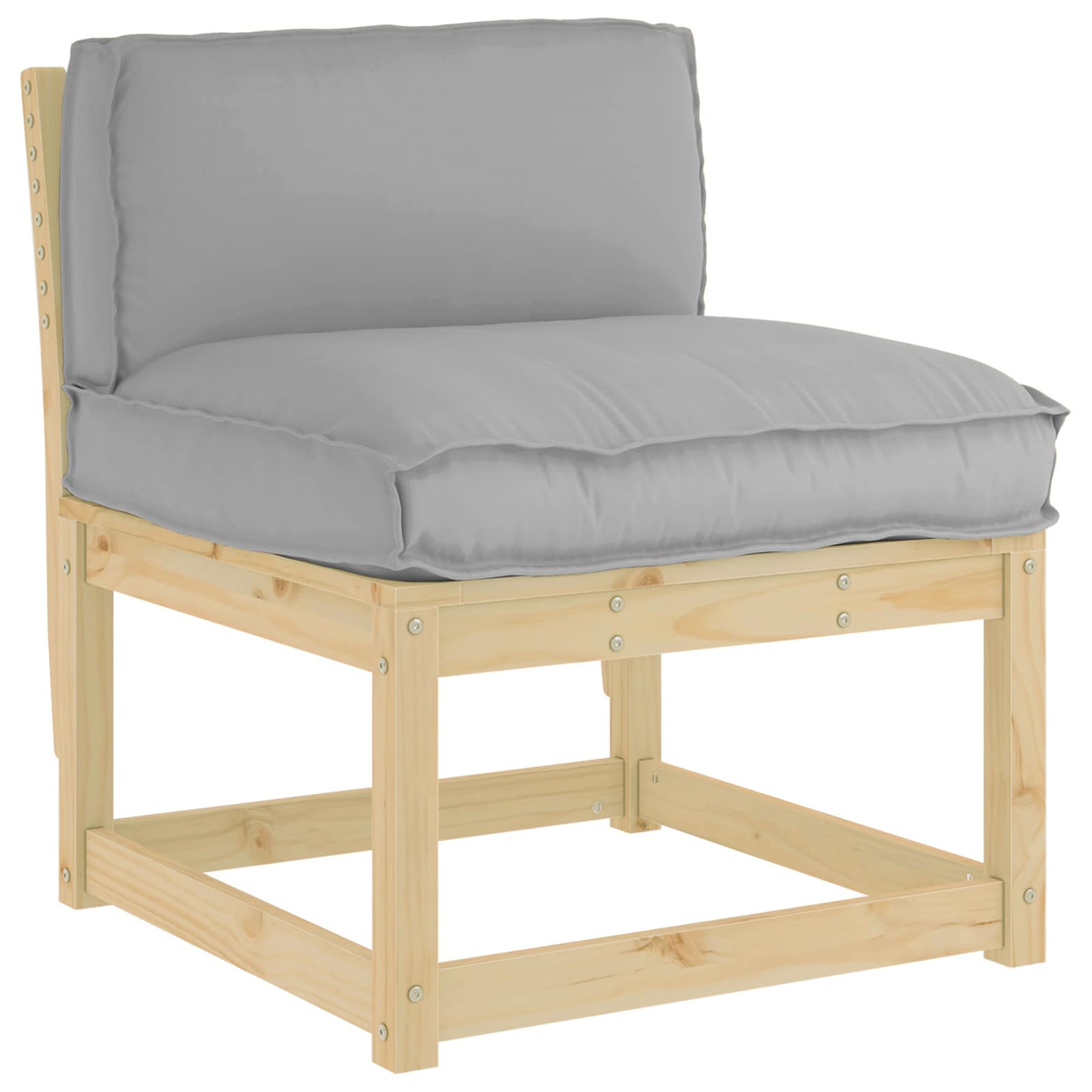 Kudde Oxford Tyg Grå 80 x 40 x 12 cm