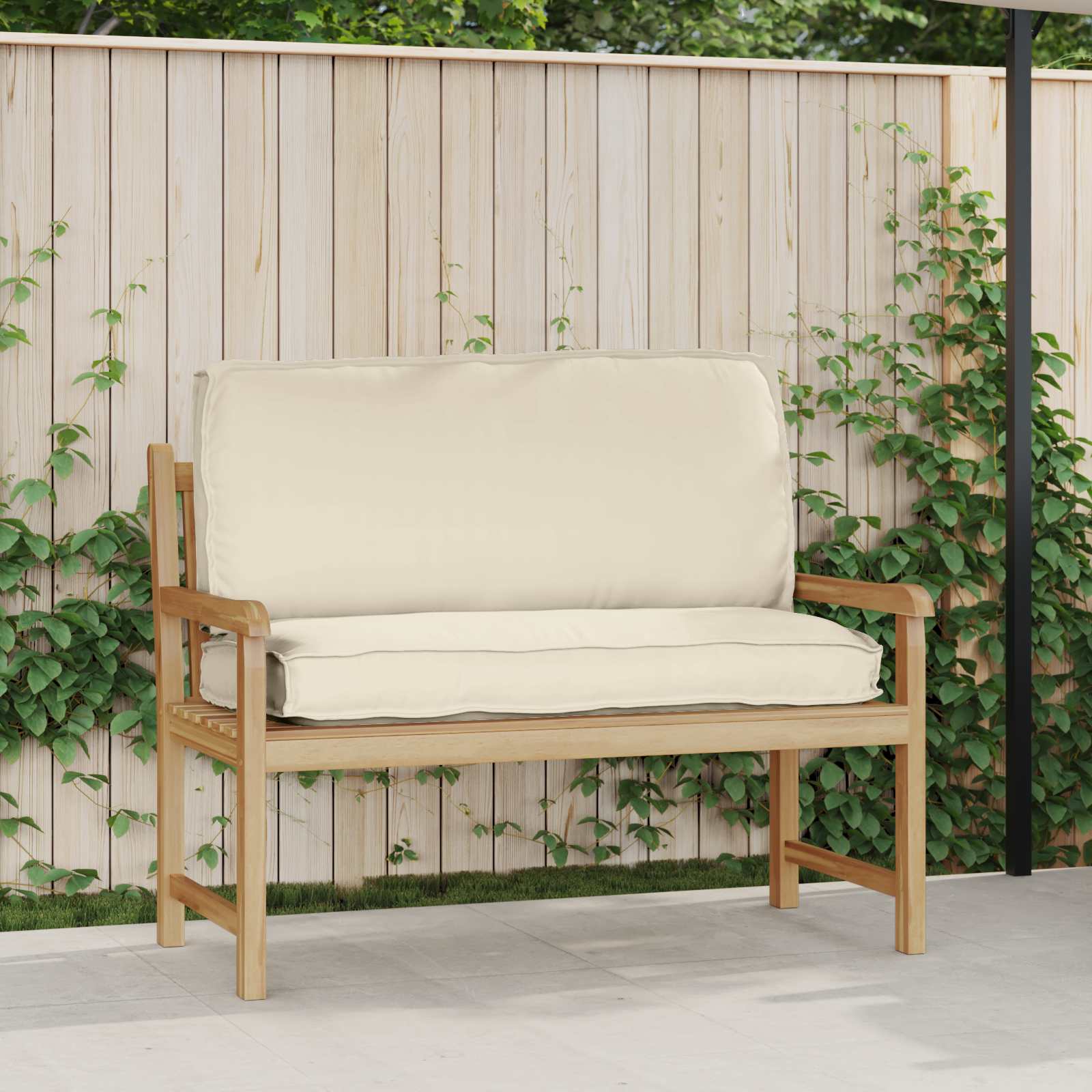 Kudde Oxford Tyg Kräm 120 x 50 x 12 cm