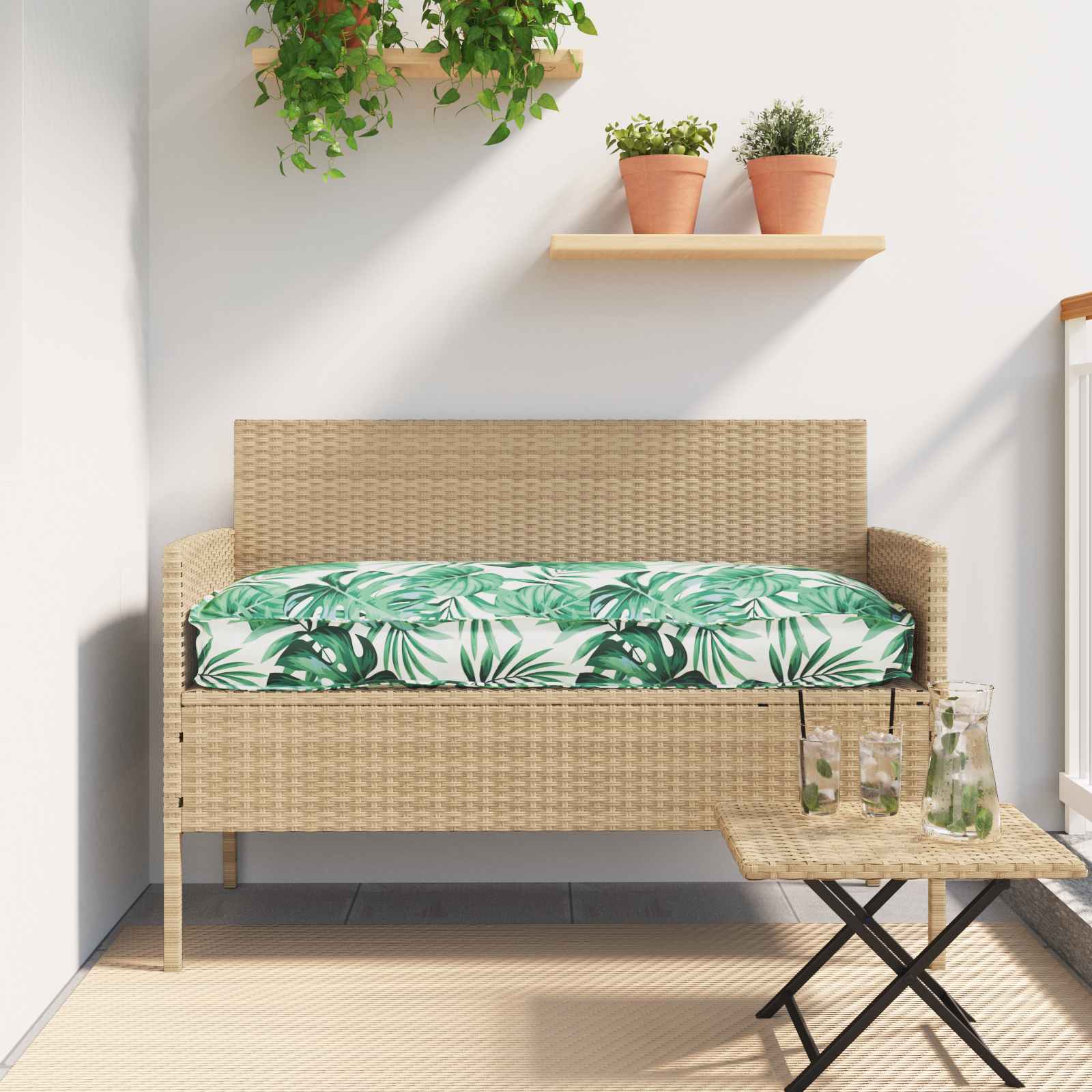 Kudde Oxford Tyg Bladmönster 120 x 60 x 12 cm