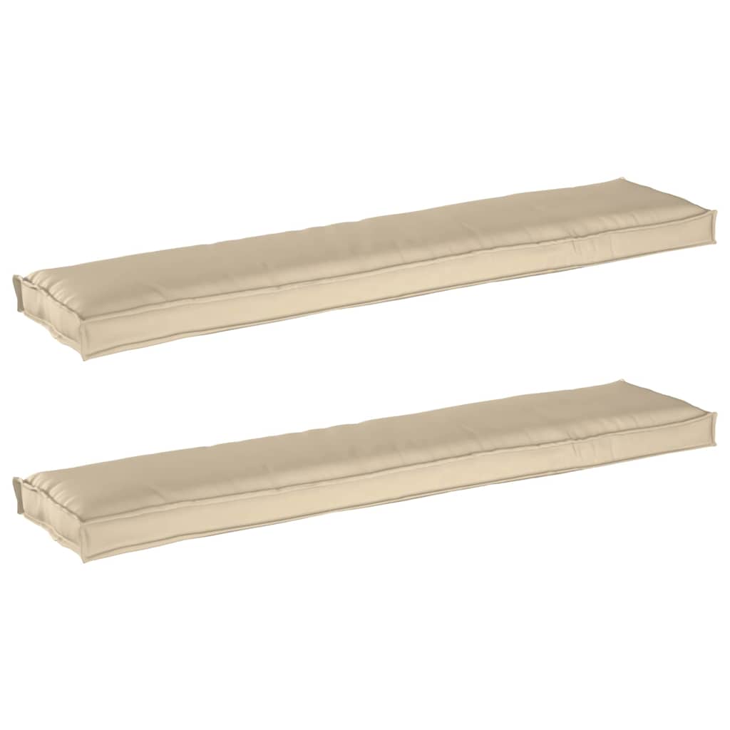Pallkuddset 2 st Oxford Tyg Beige 180 x 40 x 8 cm