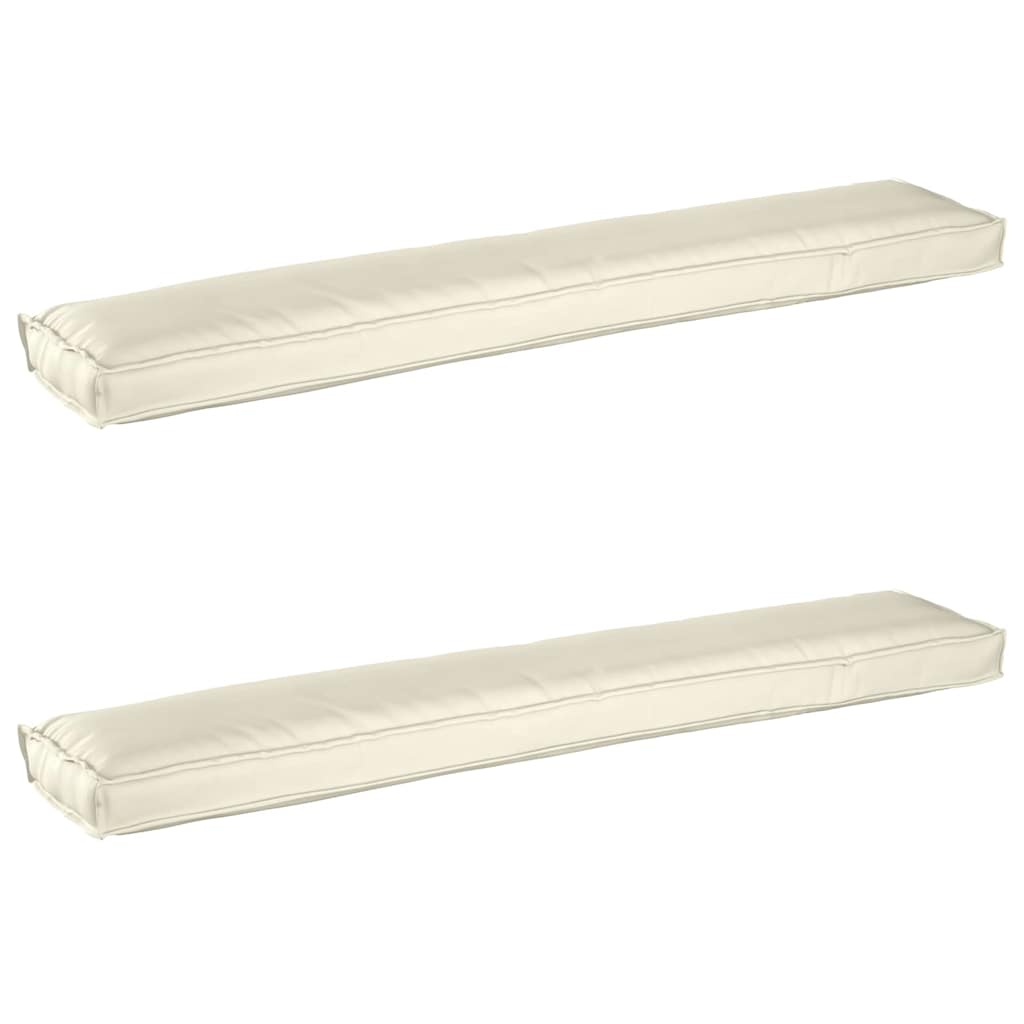 Pallkuddset 2 st Oxford Tyg Gräddvit 200 x 40 x 8 cm