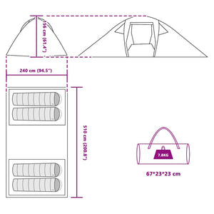 Tunnel tält med tak med lagring Grön 510 x 240 x 156 cm taffeta